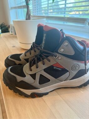 Timberland Men’s  Gray, Black and Red Hiking Boots